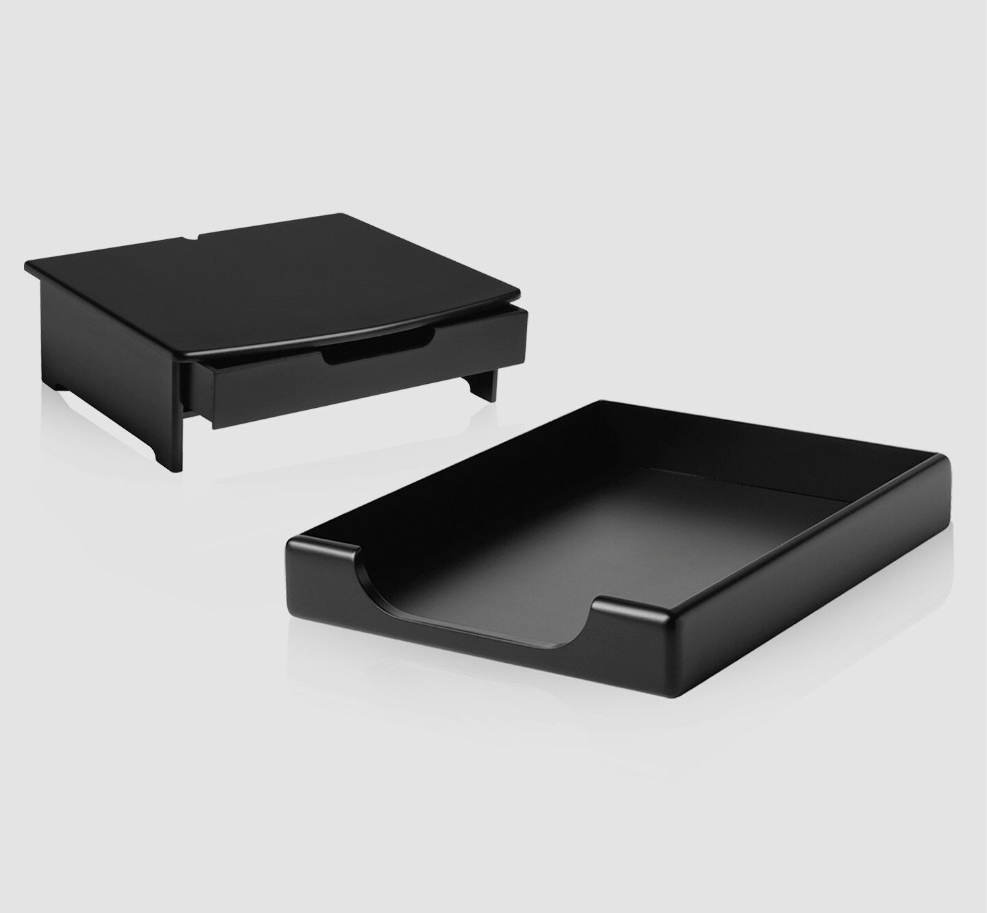 workplace monitor stand with drawer